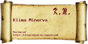 Klima Minerva névjegykártya